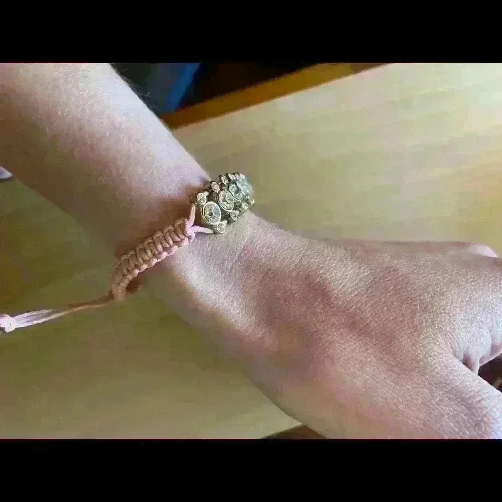 diamond strand on pink ties bracelet - Picture 9 of 9